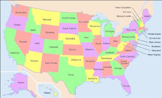 United States Map For Kids