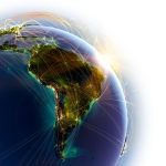 globe - south america - connections to world